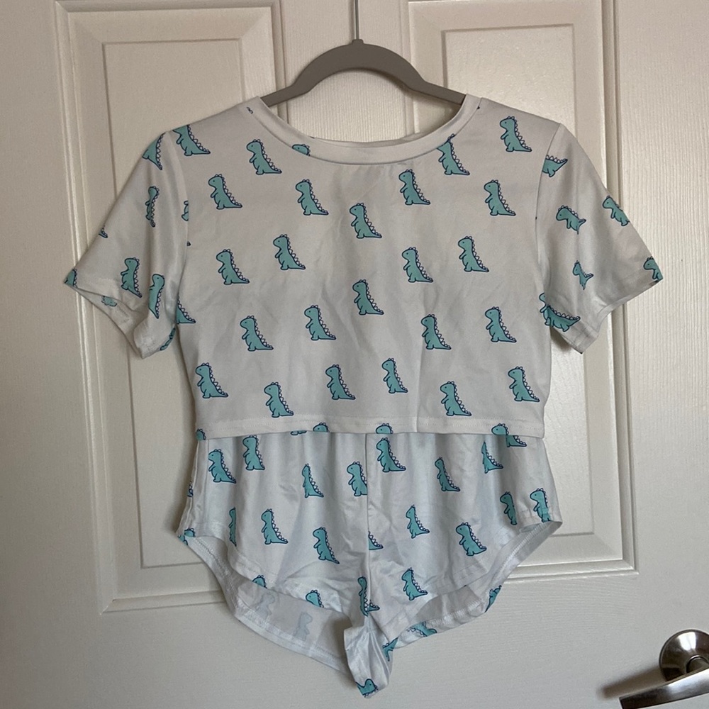 Cartoon Dinosaur Pajama Set